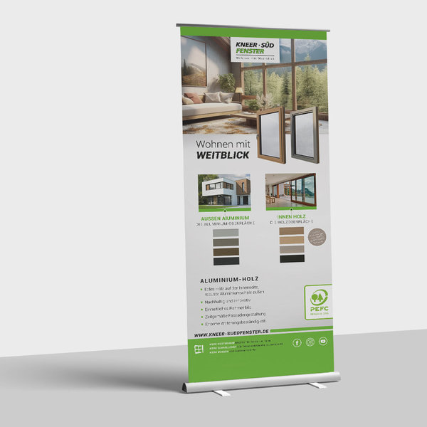 Aluminium-Holz-Fenster Roll-Up
