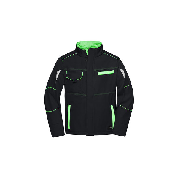 JN851 | Workwear Softshell Jacket - ColorBlack/Lime-Green XS
