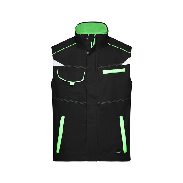 JN850 | Workwear Vest - ColorBlack/Lime-Green XS