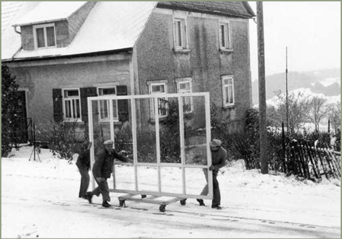 Historischer Fenstertransport